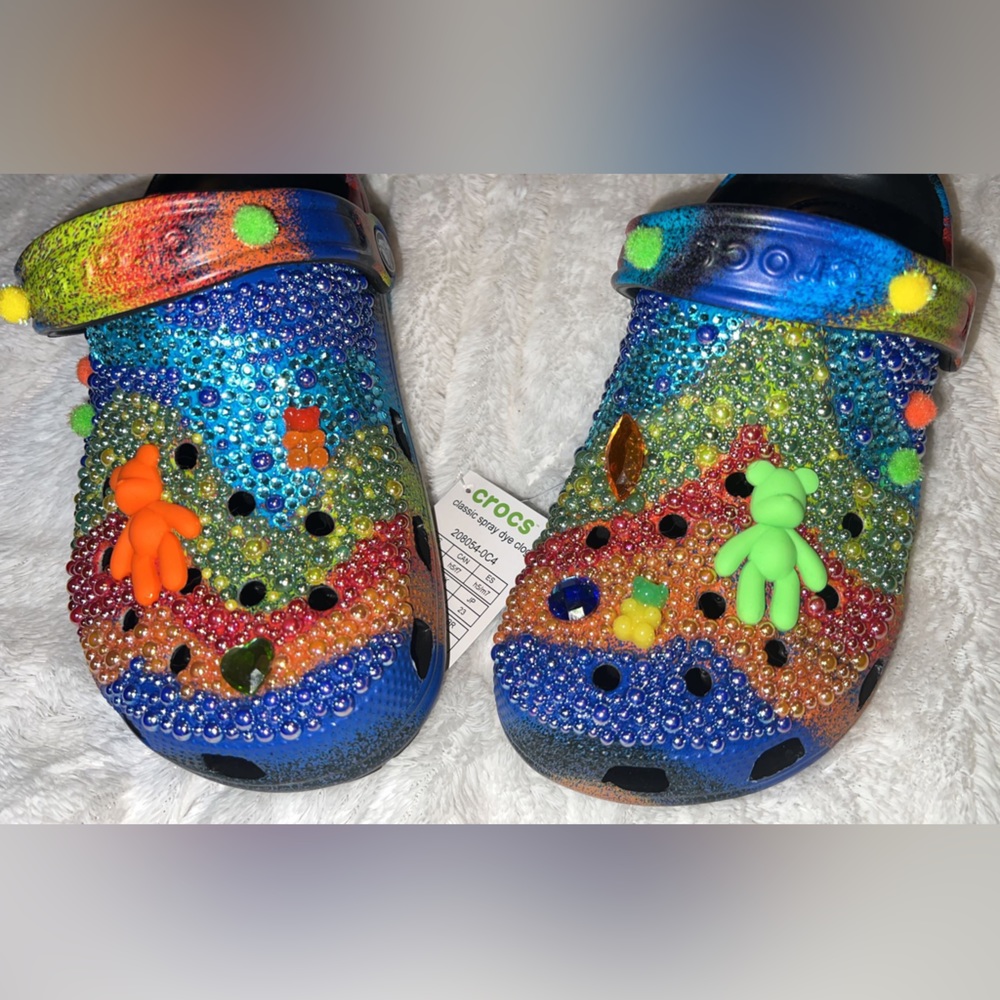 ๐งก๐๐ฉต Custom Crocs ๐ฉต๐๐งก M5/W7๐ฉต๐ - Picture 6 of 7